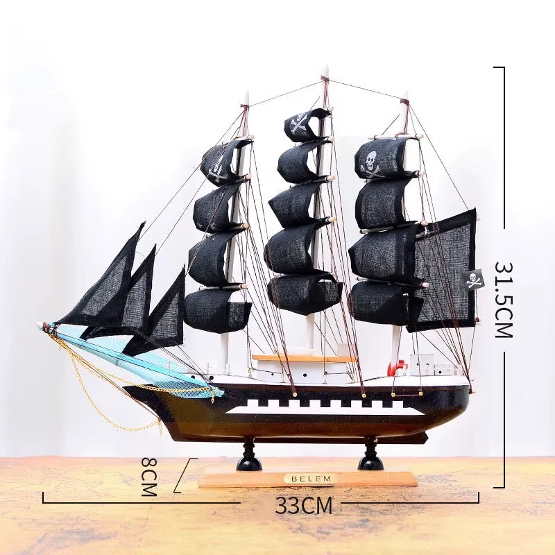 Simulation Pirate Boat Room Ornaments,Handmade Wooden Ship,Home Decoration,Study Office Decoration,Children'S Day,Birthday Gift