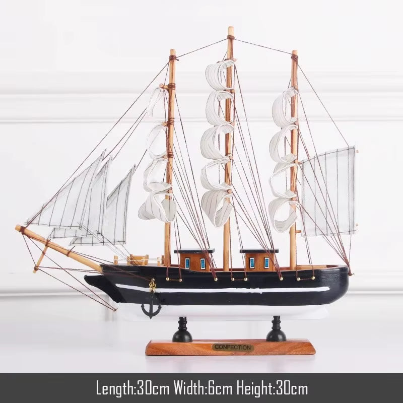 Simulation Pirate Boat Room Ornaments,Handmade Wooden Ship,Home Decoration,Study Office Decoration,Children'S Day,Birthday Gift