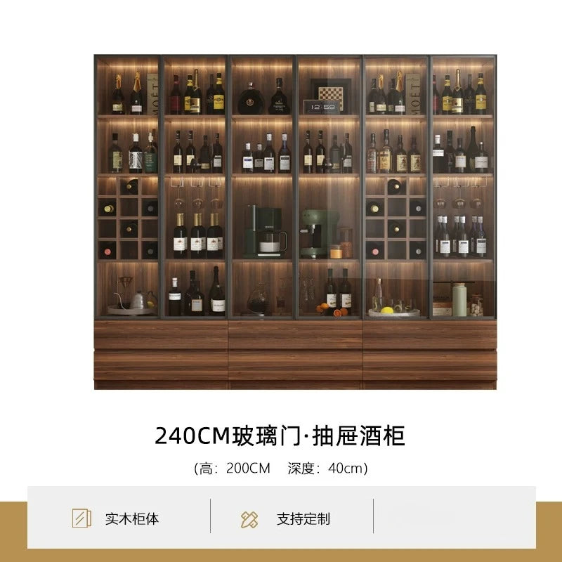 Home Living room glass display cabinets light luxury dining room storage locker wine cabinet modern pantry showcase furniture