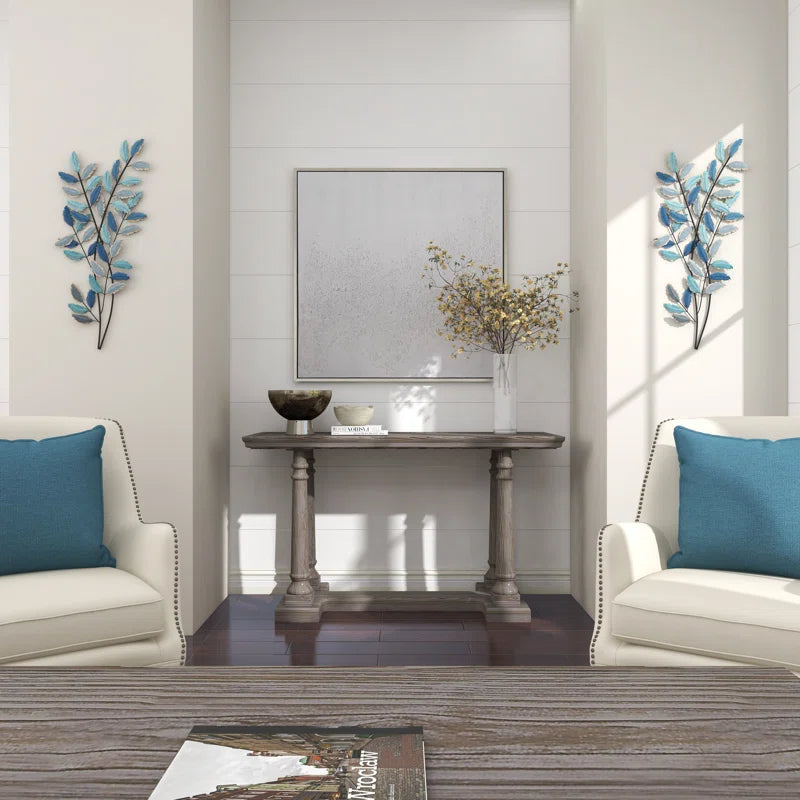Metal Leaf Home Wall Decor with Gold Accents