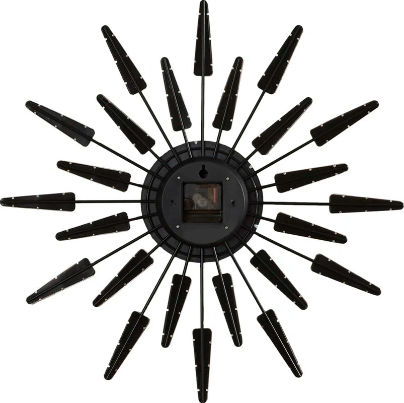 Midcentury/Modern Starburst Metal Wall Clock 23 Inches - Walnut