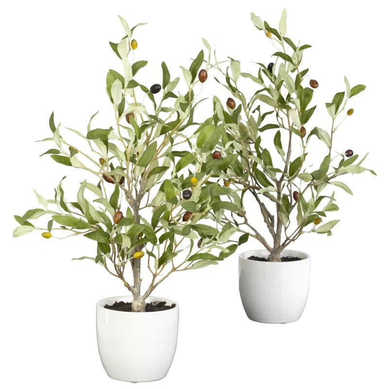 18'' Faux Olive Tree Tree in Ceramic Pot