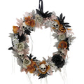22-In. Gothic Skull Wreath with Multicolor Flowers, Indoor or Covered Outdoor