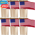 50 Pcs US Stick Flag 8 X 12 Inch Small American Flag Lawn Flags Handheld America