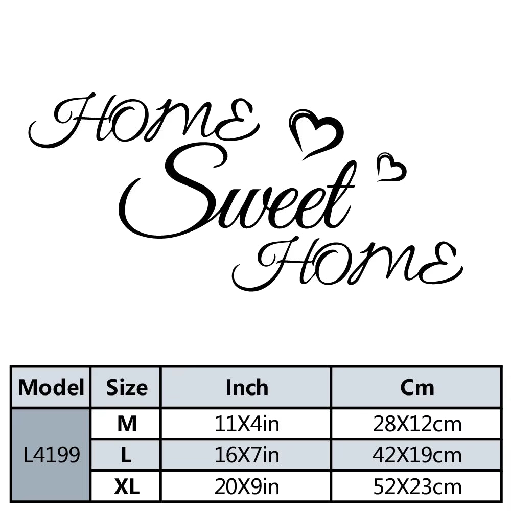 Home Sweet Home Home Decoration Accessories for Bedroom Vinyl Decals Diy Pvc Home Decoration Accessories