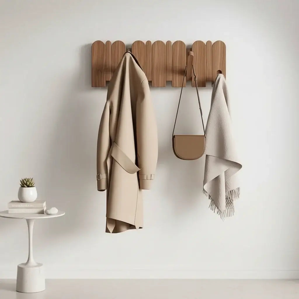 Walnut Wood Wall Mounted Coat Rack Wall Mount,Wall Mounted Coat Rack