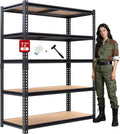 72" H Garage Shelves,Garage Storage Shelves Heavy Duty,2400Lbs Heavy Duty Garage Shelving,Adjustable 5 Tier Shelving for Garage Storage,Warehouse,16"X35.5"X72"