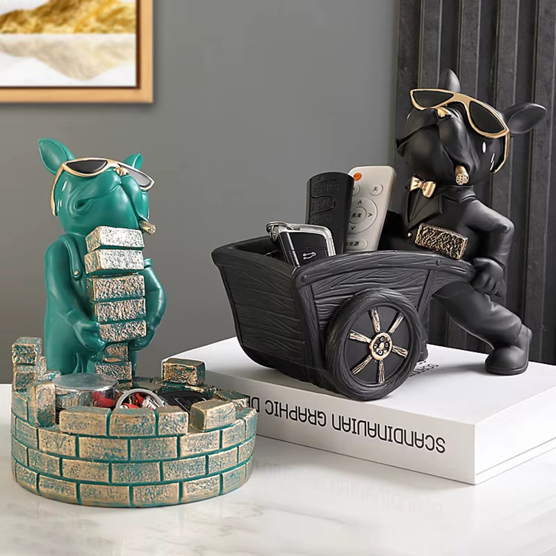 Dog Statue Storage Box Animal Ornament Resin Art Sculpture Figurine Home Decoration Home Decoration Study Ornament