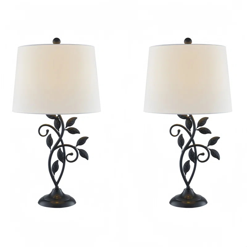 Grinstead 26" Metal Table Lamp Set (Flower, Dimmable) - MCM Vintage Modern Funky Accent Table Lamps for Bedroom Bedside/Nightstand, Living Room & Desk