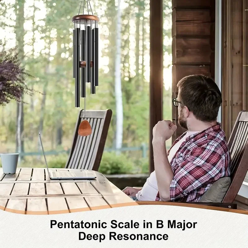 Retro Aluminum Tube Wind Chime Metal Home Decoration Pendant Outdoor Condolence Bell