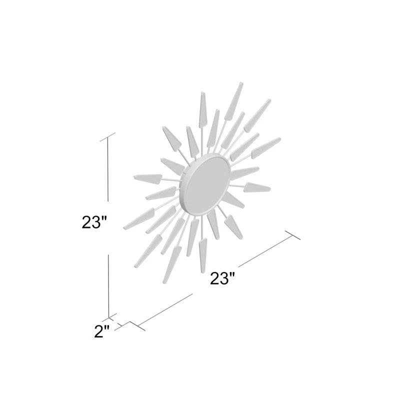 Midcentury/Modern Starburst Metal Wall Clock 23 Inches - Walnut