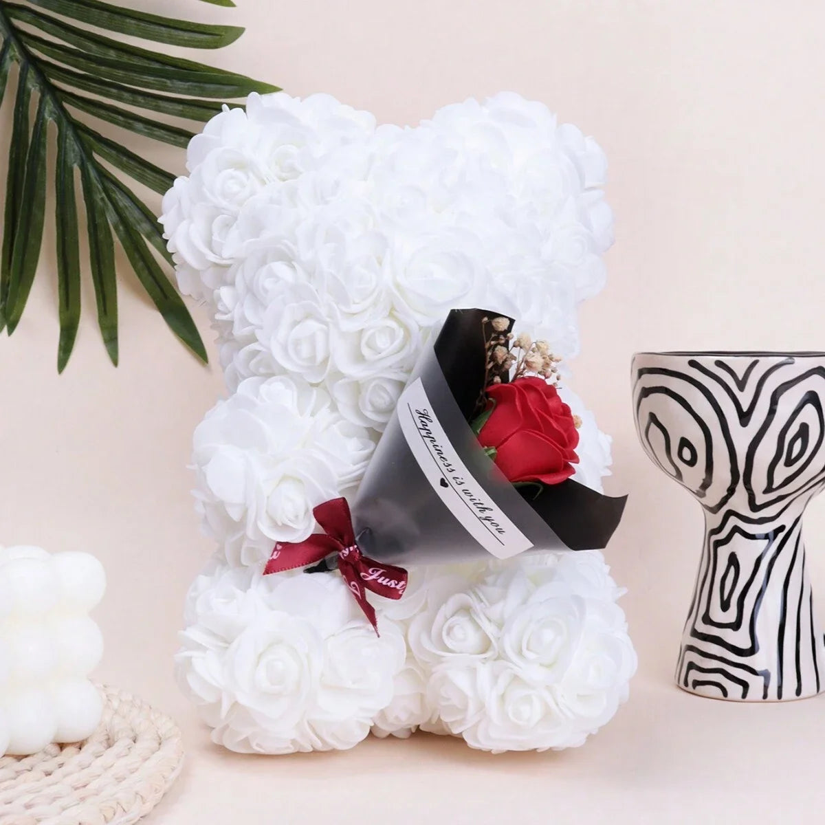 2026 Artificial Flower Eternal Rose Teddy Bear for 520 Mom Mother's Day Birthday Valentine's Day Anniversary Gifts & Decorations