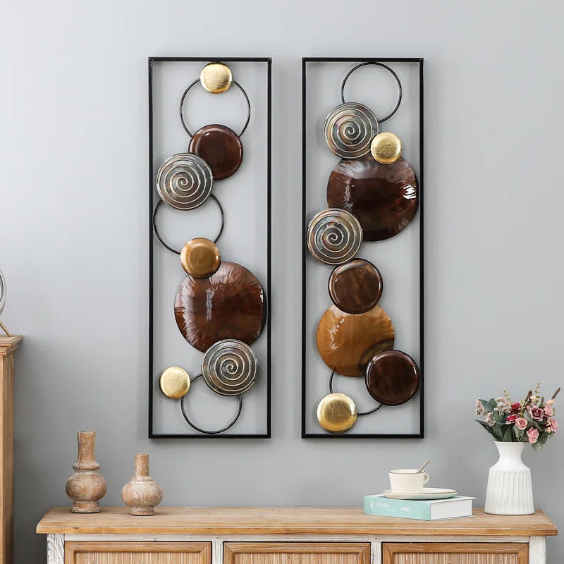 Caiene Handmade Modern Abstract Wall Decor on Metal