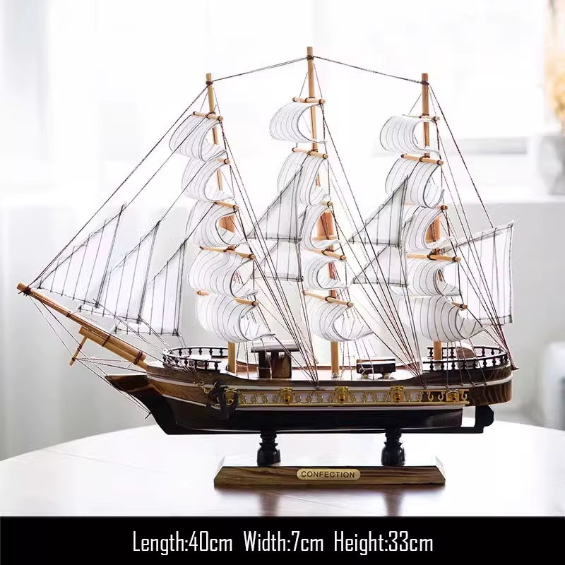 Simulation Pirate Boat Room Ornaments,Handmade Wooden Ship,Home Decoration,Study Office Decoration,Children'S Day,Birthday Gift
