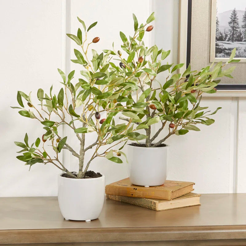 18'' Faux Olive Tree Tree in Ceramic Pot
