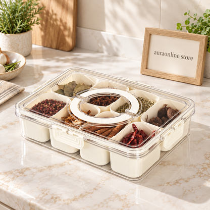 Nordic Rotating Petal Dry Fruit Box – Creative Multi-Compartment Snack Tray