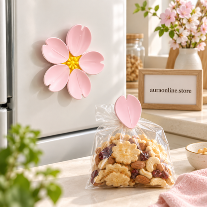 Sakura Magnetic Fridge Seal Clip - Petal Snack Bag Clip & Flower Fridge Decoration