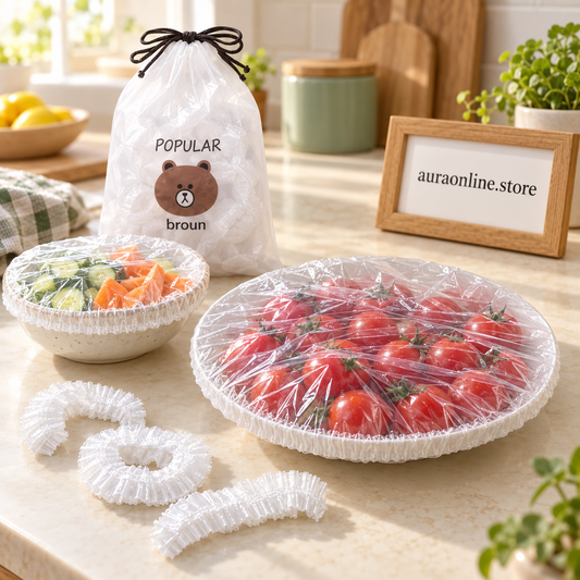 100-Pack of Stretchable Plastic Bowl Covers for Food Storage