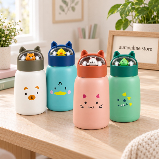 Animal Design Water Bottle with Strap 360ml