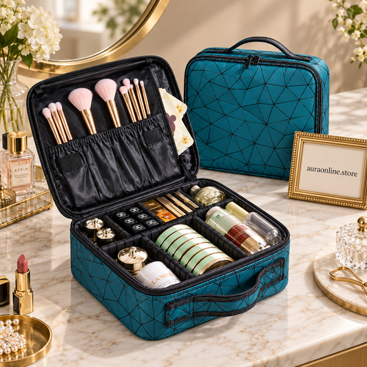 Diamond Cut Cosmetic Bag for Makeup and Essentials