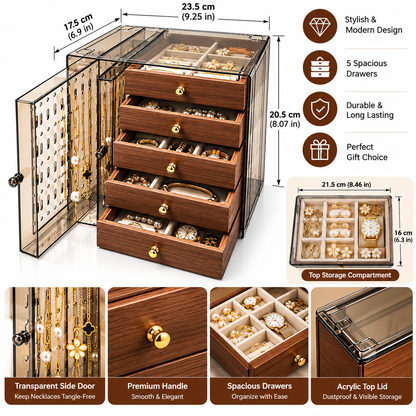 Multi-Layer Jewelry & Necklace Storage Organizer