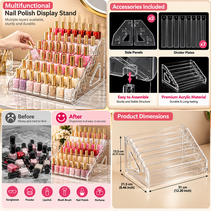 5-Layer Acrylic Cosmetic & Nail Polish Organizer