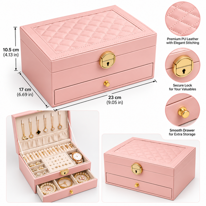 Multi-Layer Jewelry Storage Case with Drawers