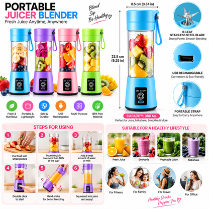 Portable Electric Juicer Blender - Compact & Stylish