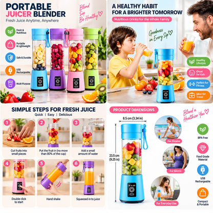 Portable Electric Juicer Blender - Compact & Stylish