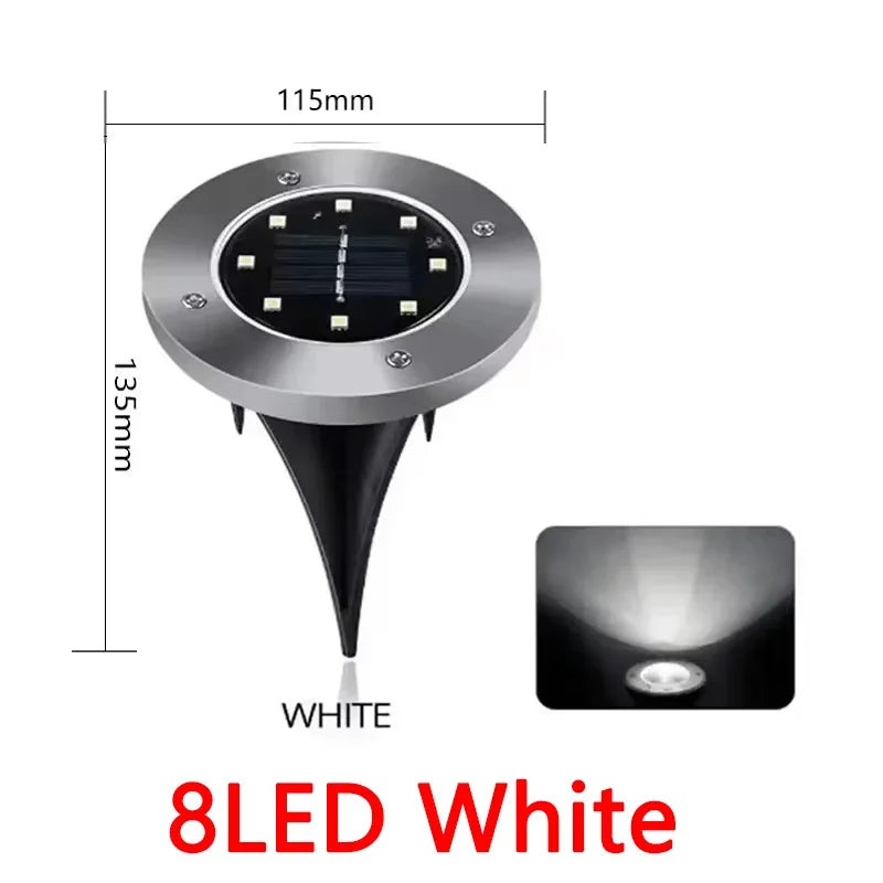 1/4/8Pcs Solar Lights Outdoor 8/20LEDs Disk Underground Lamp Spotlight Buried Solar Light for Home Garden Lawn Yard Decoration