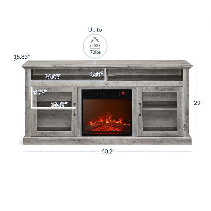 Kehaulani 65" Media Console TV Stands with Electric Fireplace