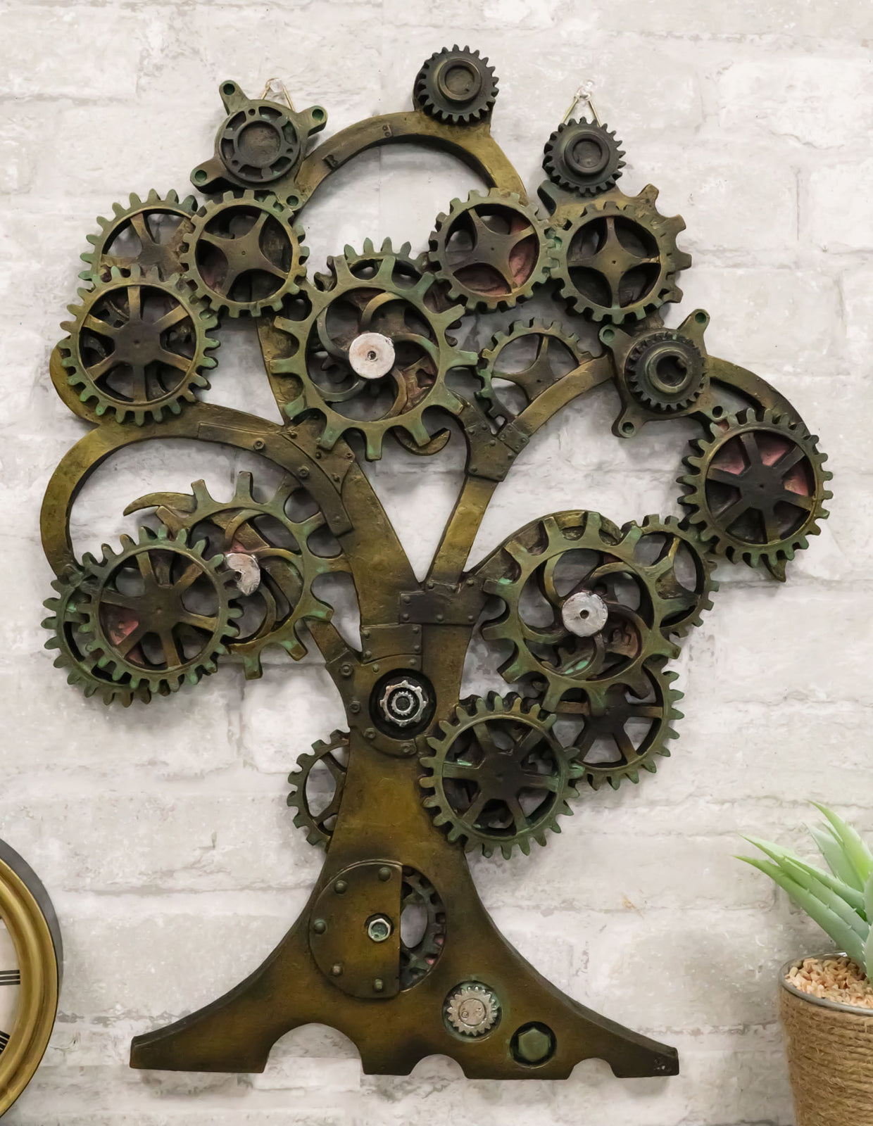 Steampunk Collectible Gearwork Mechanical Tree of Life Wall Sculpture Decorative