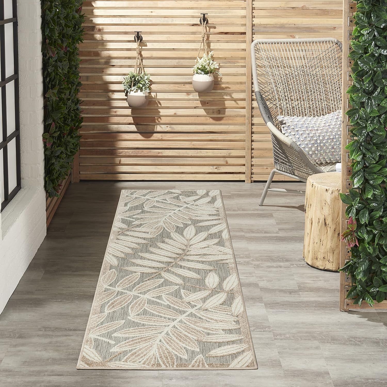 Home Aloha Natural 2'3" X 8' Area Rug - Easy Clean, Non Shedding, Bed Room, Living Room, Dining Room, Kitchen (8' Runner)