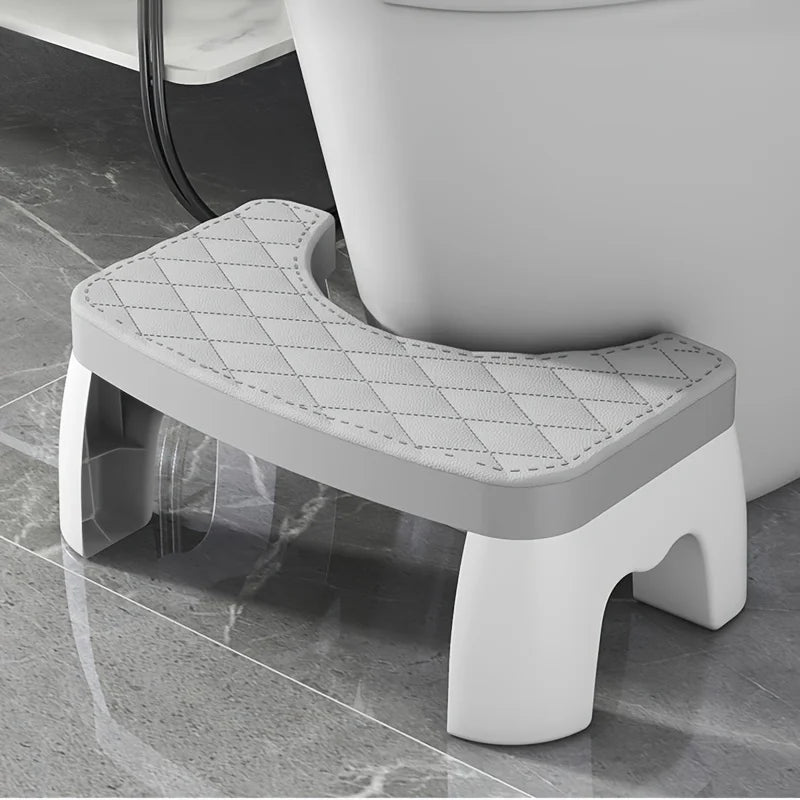 Adjustable Non-Slip Squat Stool for Toilet, Bathroom Step Stool with Anti-Skid Base - Portable & Space-Saving for Home/Travel