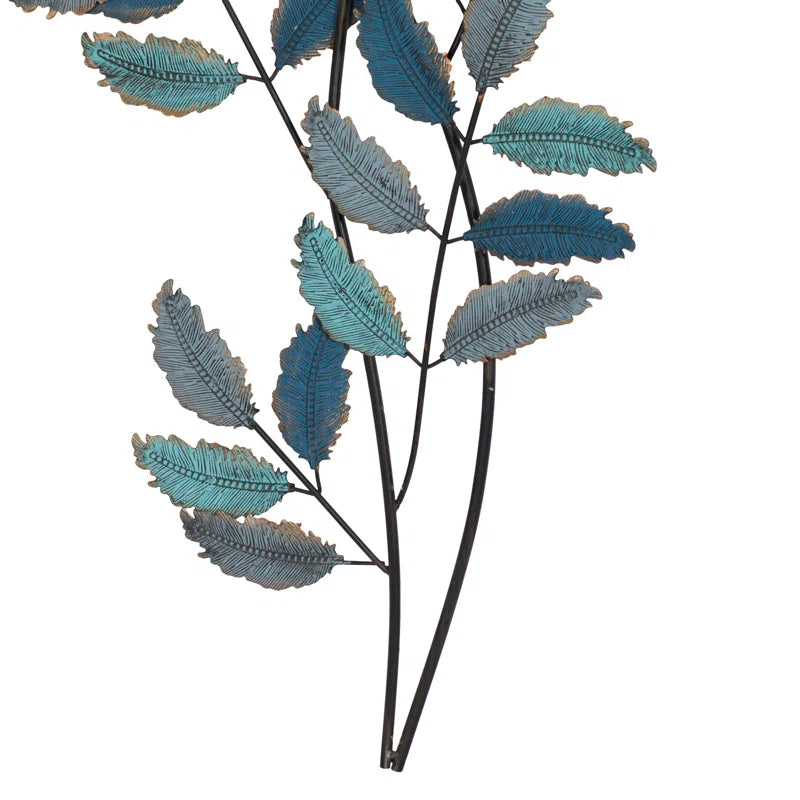 Metal Leaf Home Wall Decor with Gold Accents