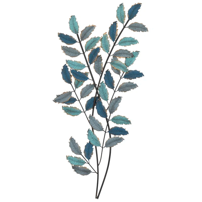 Metal Leaf Home Wall Decor with Gold Accents