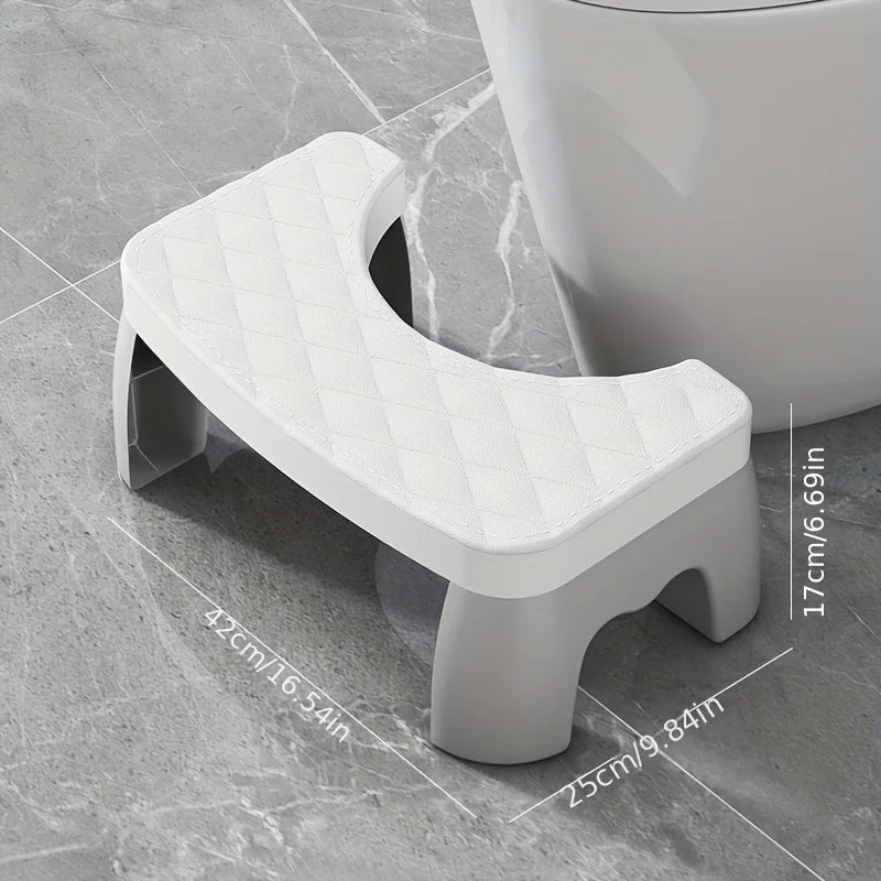 Adjustable Non-Slip Squat Stool for Toilet, Bathroom Step Stool with Anti-Skid Base - Portable & Space-Saving for Home/Travel