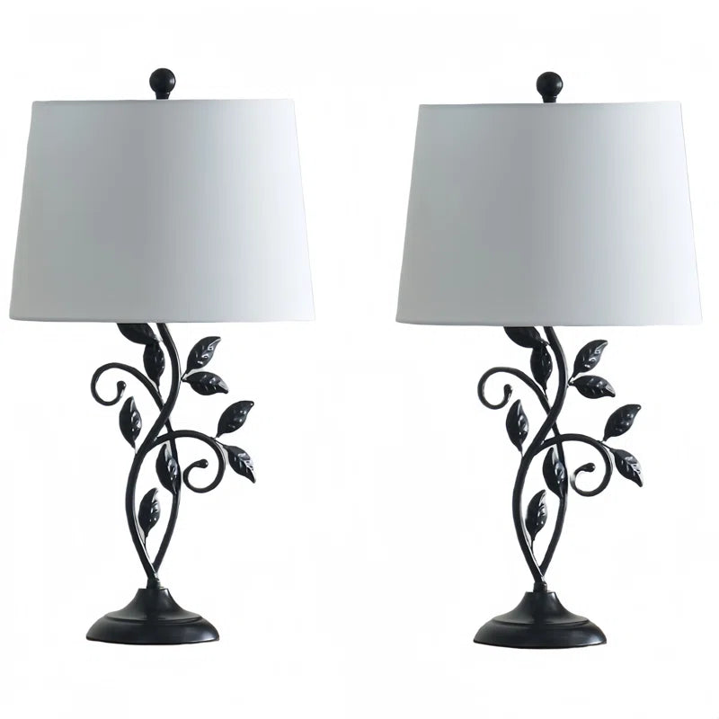 Grinstead 26" Metal Table Lamp Set (Flower, Dimmable) - MCM Vintage Modern Funky Accent Table Lamps for Bedroom Bedside/Nightstand, Living Room & Desk