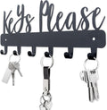 Keys Please Holder on Wall,Key Holder Wall Mounted,Black Metal Decorative Key Rack Hooks for Garage, Mudroom, Hallway,Entryway,Front Door,Office (Normal Size:11X4.57Inches)