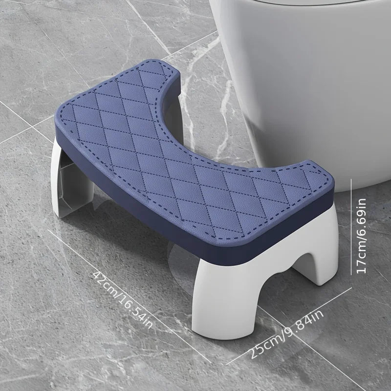 Adjustable Non-Slip Squat Stool for Toilet, Bathroom Step Stool with Anti-Skid Base - Portable & Space-Saving for Home/Travel