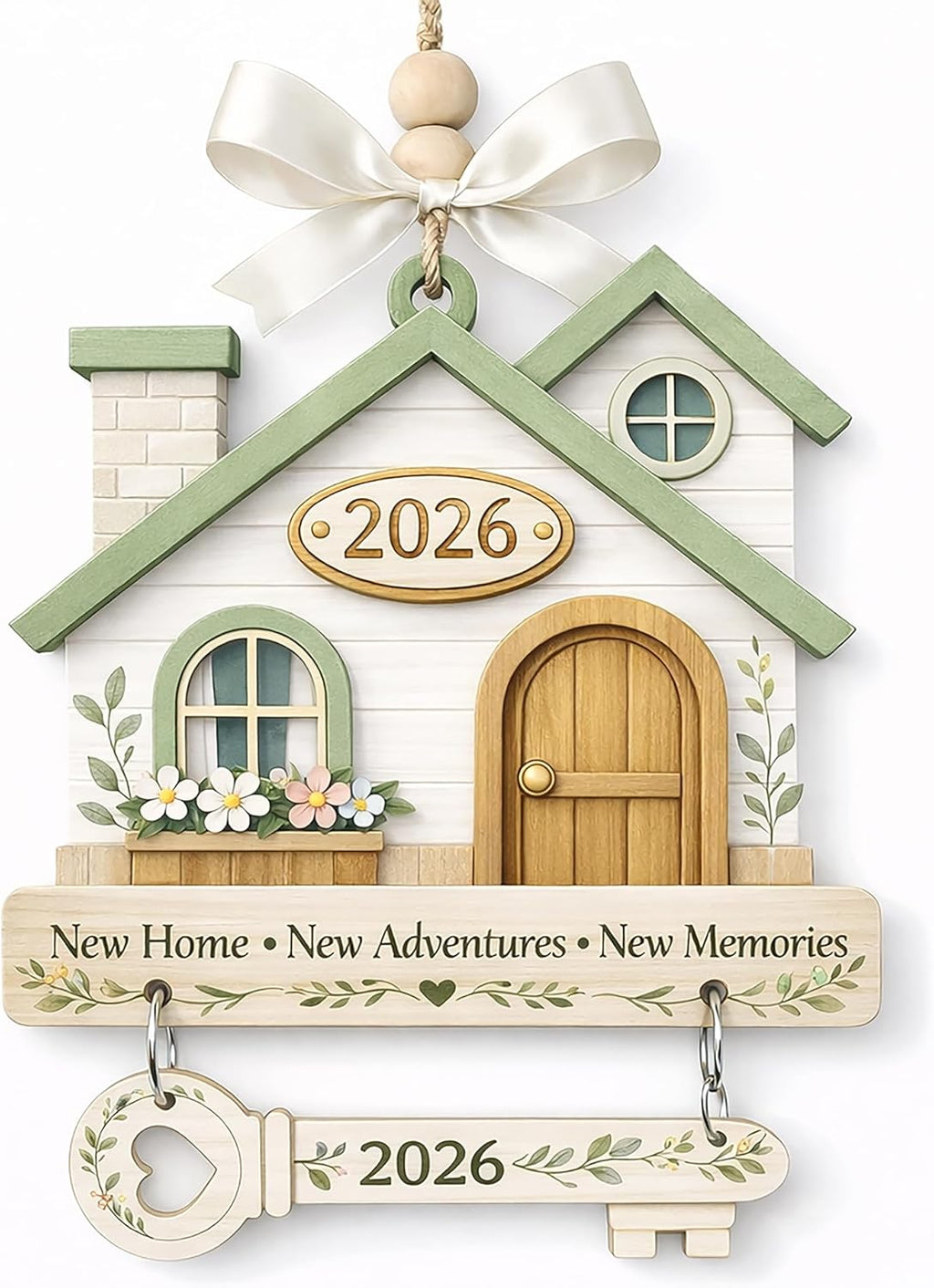 New Home Ornament 2026, New Home Gifts, Housewarming Presents, New House Gift, Welcome Home Gift, First Home Gifts, Home Sweet Home Decor, 4X4 Inch (ONM Newhome Eco)