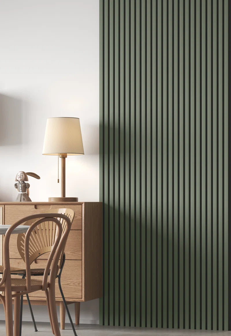 106” L X 12.6” W - 3D Acoustic Soundproof Wood Slat Wall Panel - Decorative Shiplap, Acoustic Wall Tile