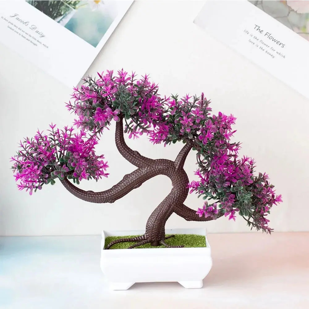 A set of artificial bonsai trees, plants, new homes, decorations for Christmas, Halloween, Easter, Hanukkah, and Thanksgiving
