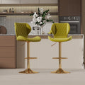 Tierone Upholstered Swivel Adjustable Height Counter Stool with Metal Frame, Modern Velvet Counter Stool