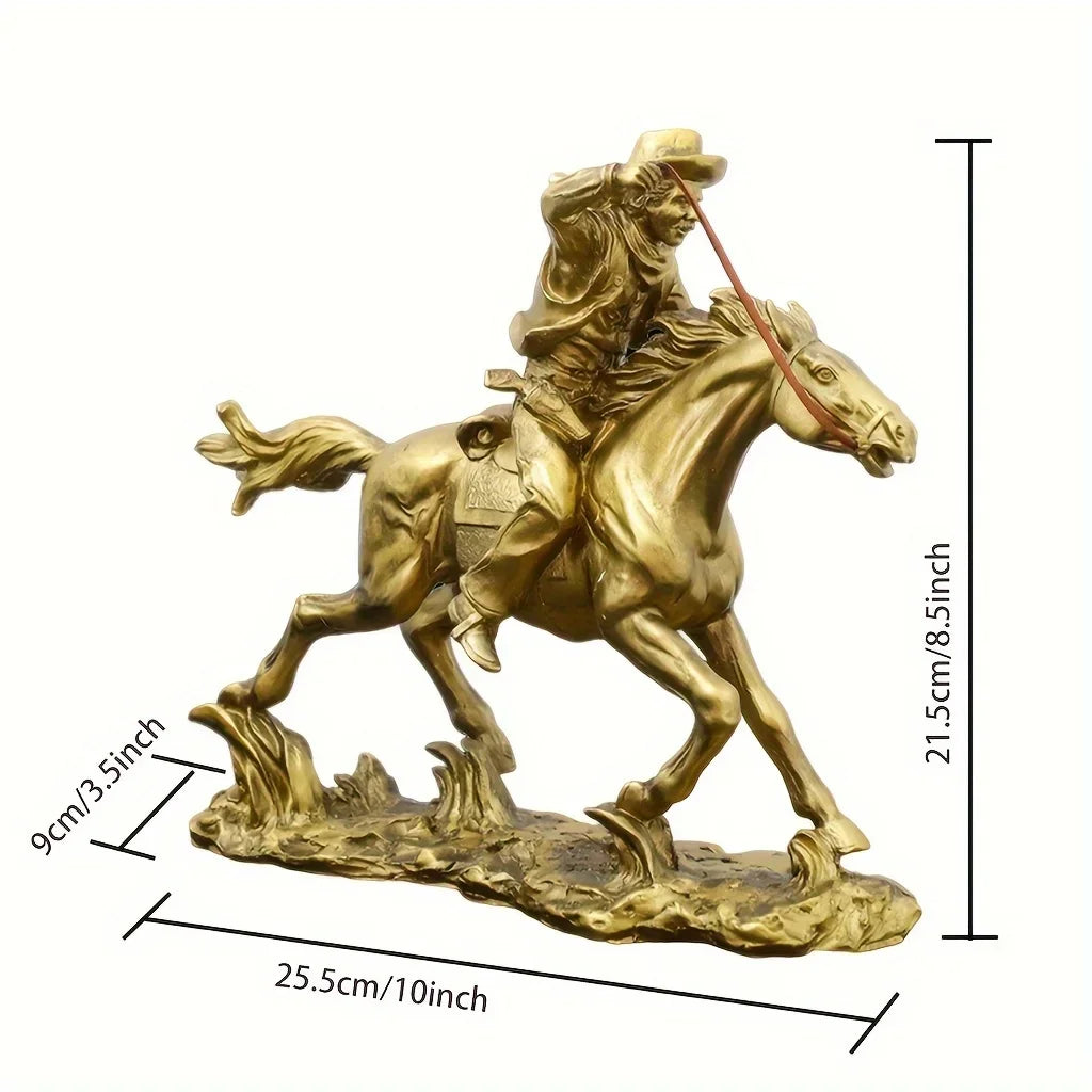 1Pc Horse Statue Home Decor Cowboy Resin Horseman Decorative Crafts Living Room Porch Home Furnishings Home Decoration