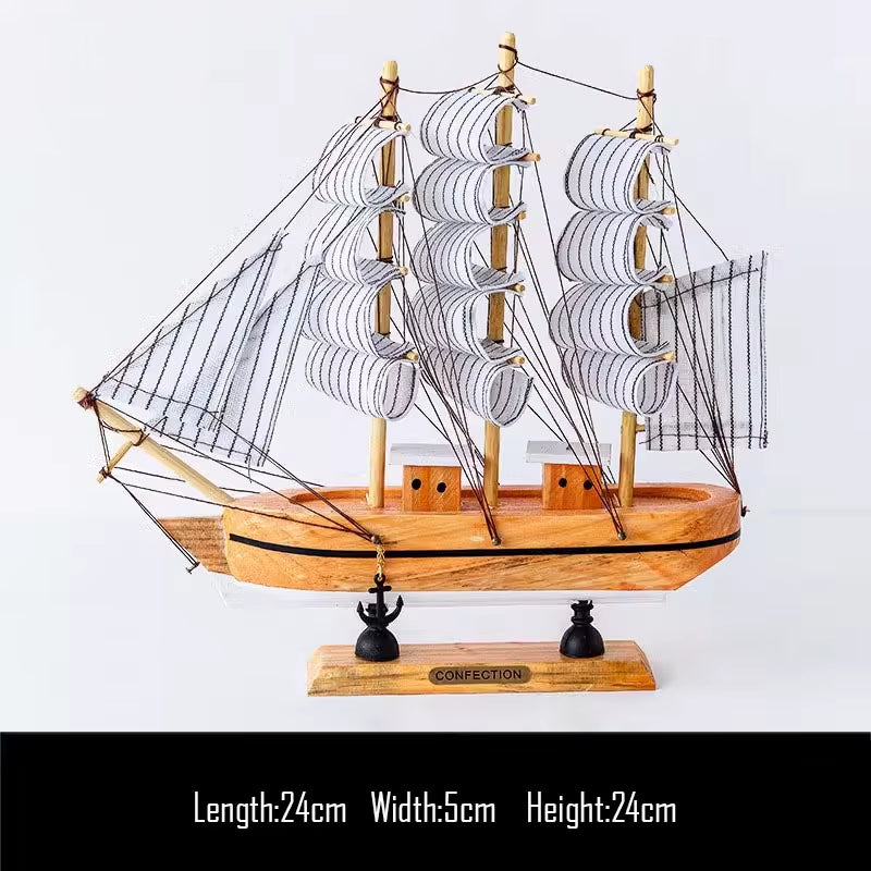 Simulation Pirate Boat Room Ornaments,Handmade Wooden Ship,Home Decoration,Study Office Decoration,Children'S Day,Birthday Gift