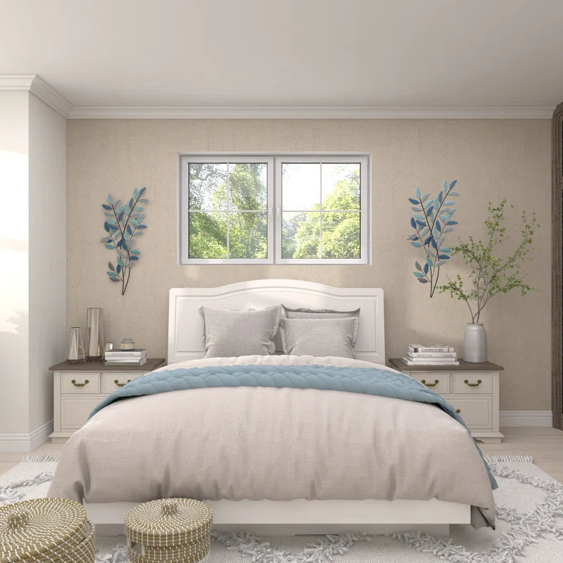 Metal Leaf Home Wall Decor with Gold Accents