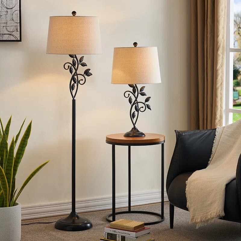 Grinstead 26" Metal Table Lamp Set (Flower, Dimmable) - MCM Vintage Modern Funky Accent Table Lamps for Bedroom Bedside/Nightstand, Living Room & Desk