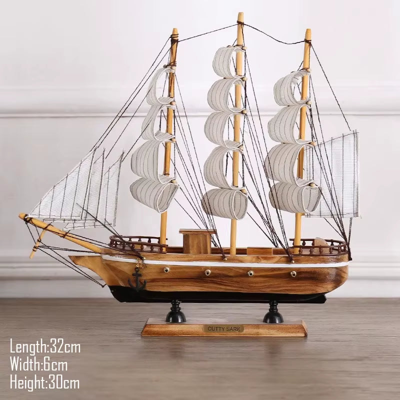 Simulation Pirate Boat Room Ornaments,Handmade Wooden Ship,Home Decoration,Study Office Decoration,Children'S Day,Birthday Gift