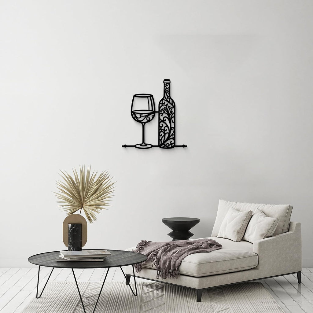 Wine Bar Wall Decor Dining Room Wall Decorations Black Wall Art Home Decor for Living Room Kitchen Wine Signs for Home Decor